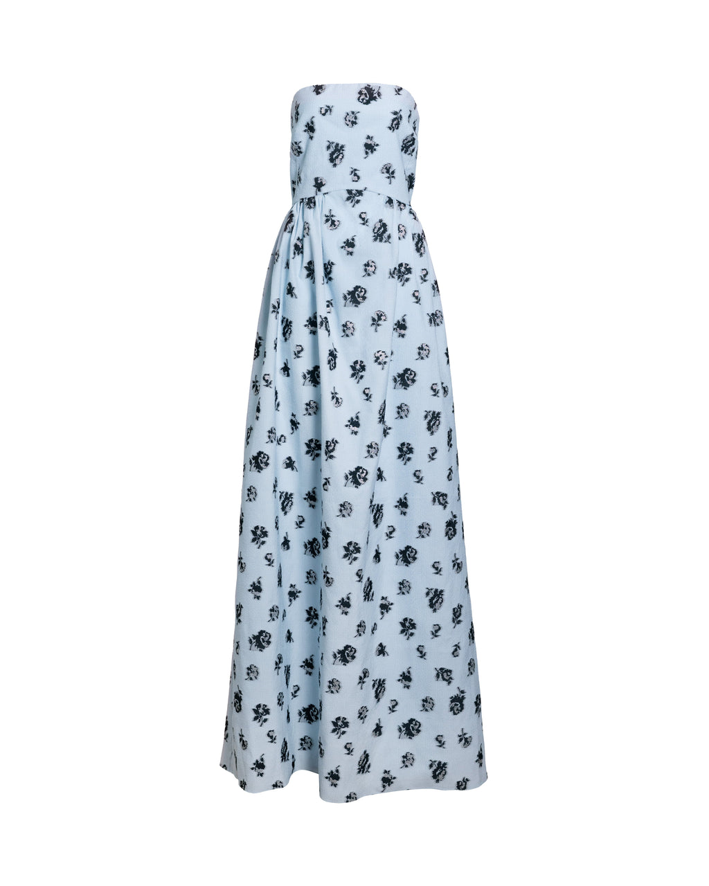 Audrey Floral Gown in Pale Topaz/Noir Multi