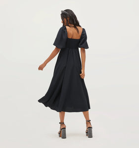 The Matilda Dress in Black Crepe