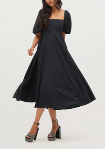 The Matilda Dress in Black Crepe