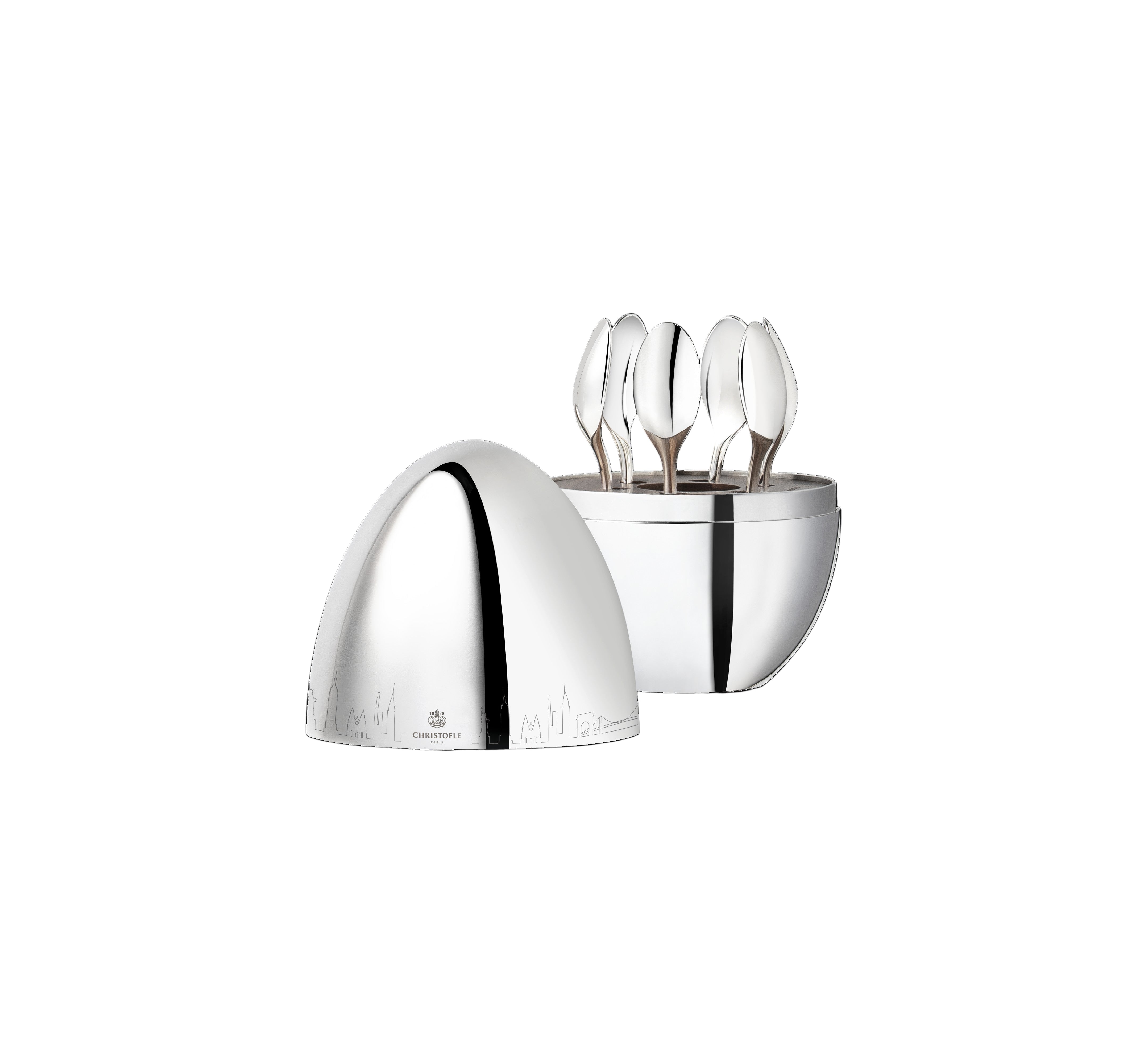 NY Skyline MOOD Coffee Silver-plated Espresso Spoons, Set of 6