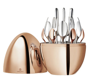 MOOD Precious Silver-plated Flatware with Rose Gold Teaspoons, Set of 24