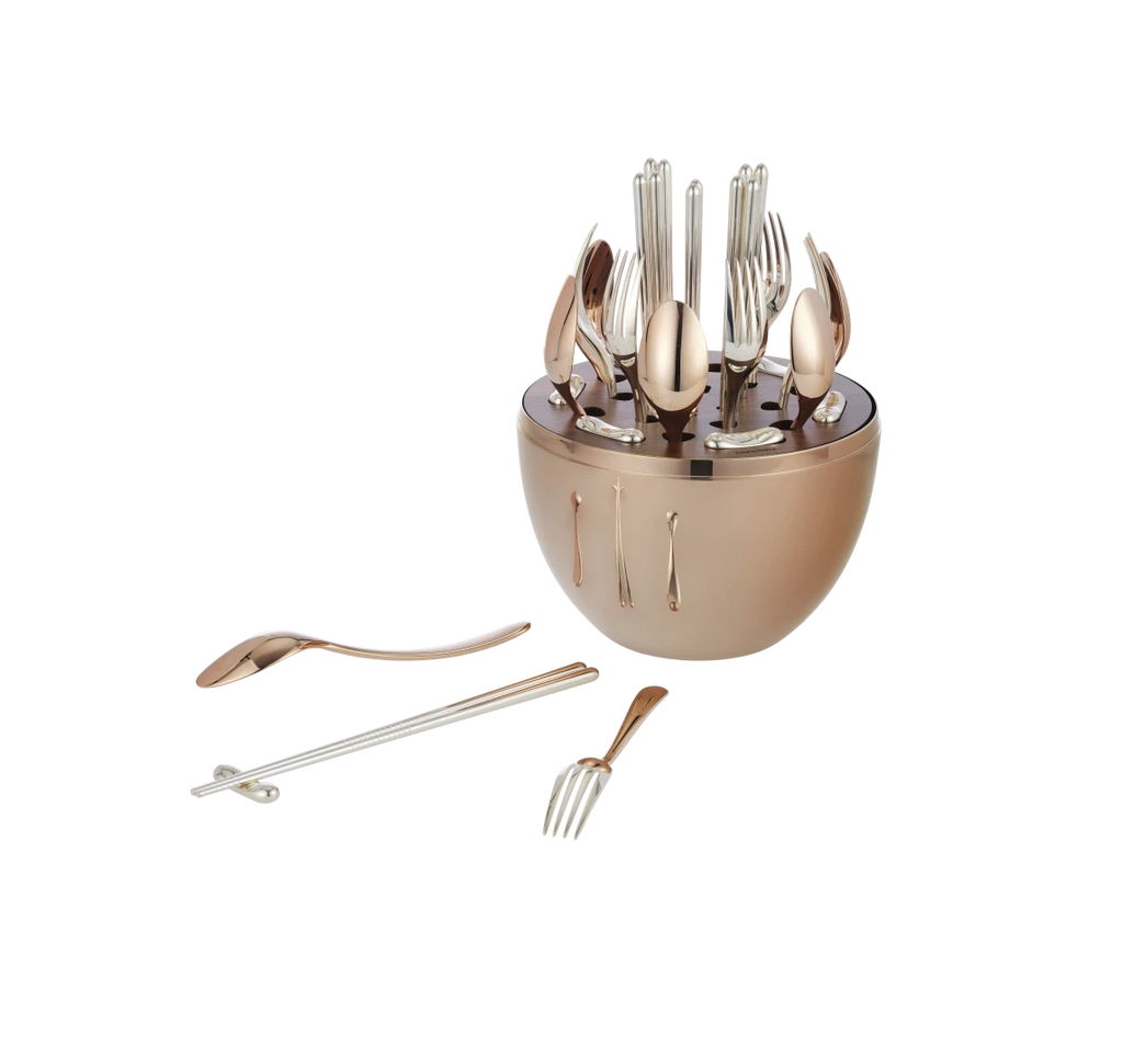 MOOD Asia Silver-plated Flatware 24-Piece, Set of 6