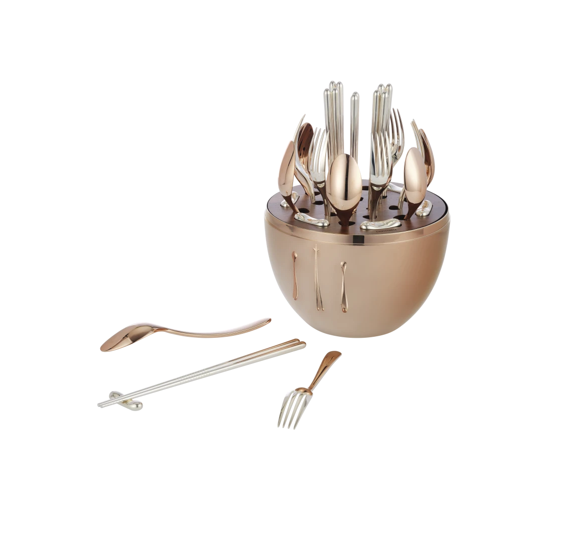 MOOD Asia Silver-plated Flatware 24-Piece, Set of 6