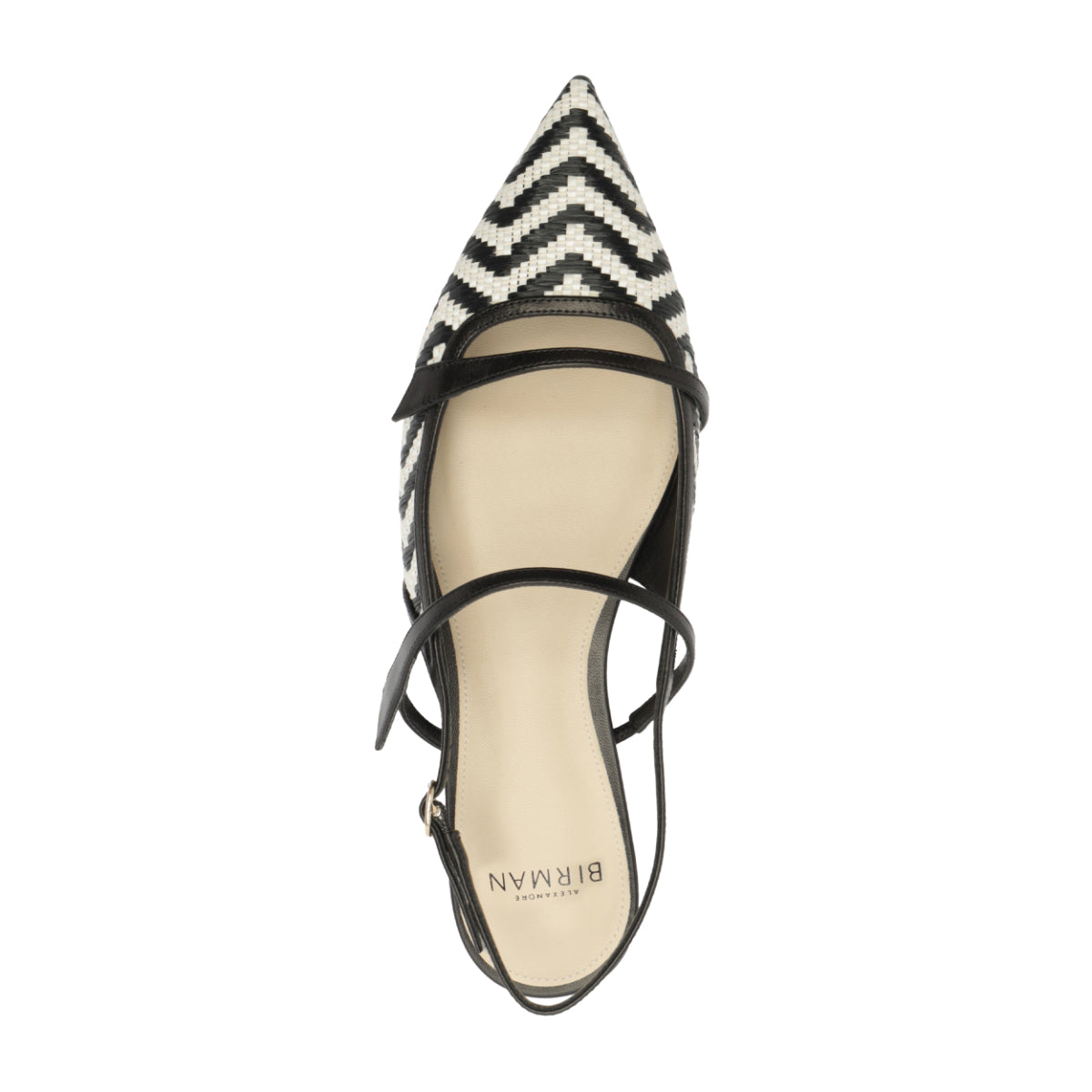 Tita Raffia Zig Flat in Black