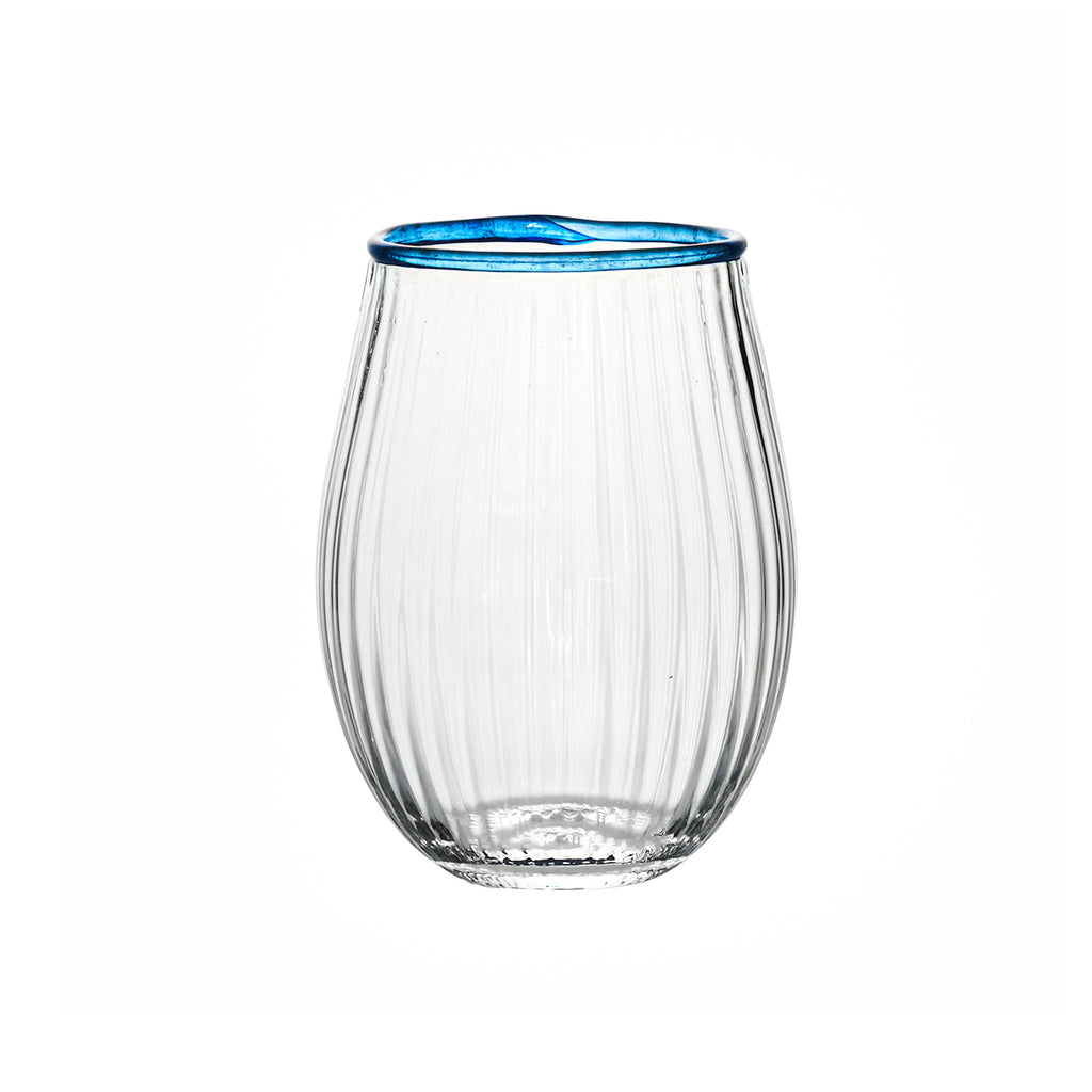 Nell Stemless Wine Glass in Chambray
