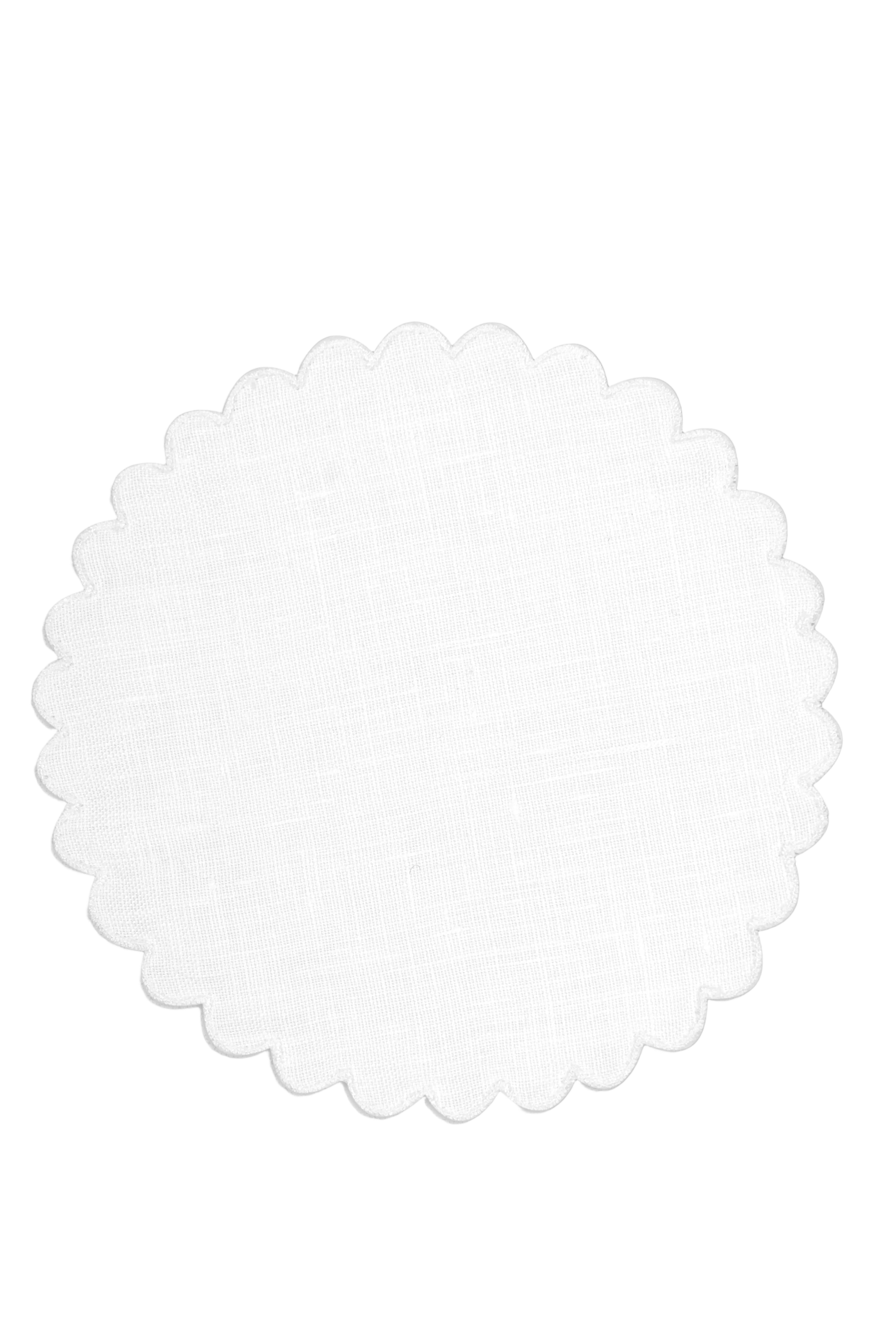 Zurbano Linen Coasters in White, Set of 6