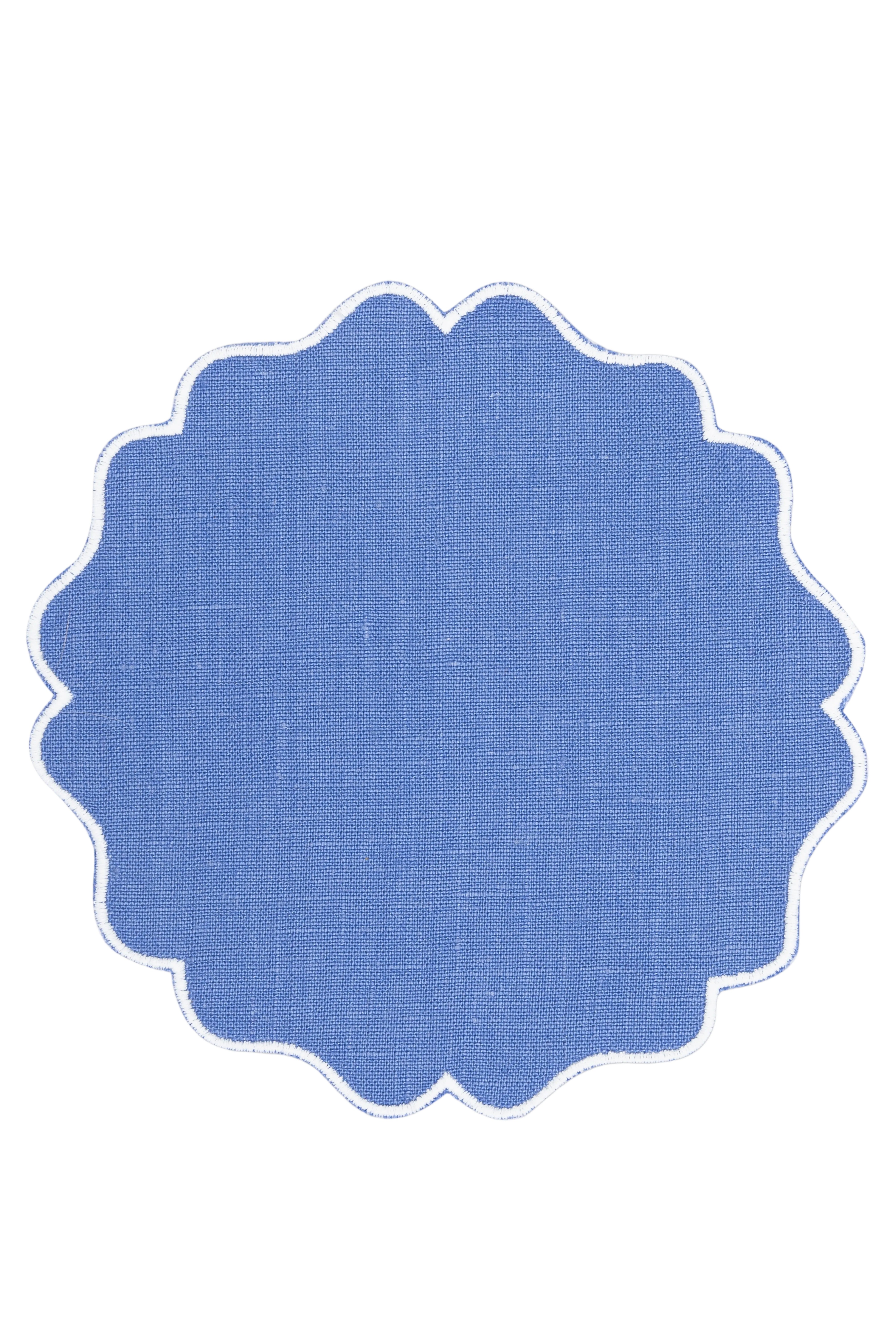 Alhambra Linen Coasters in Palace Blue, Set of 6