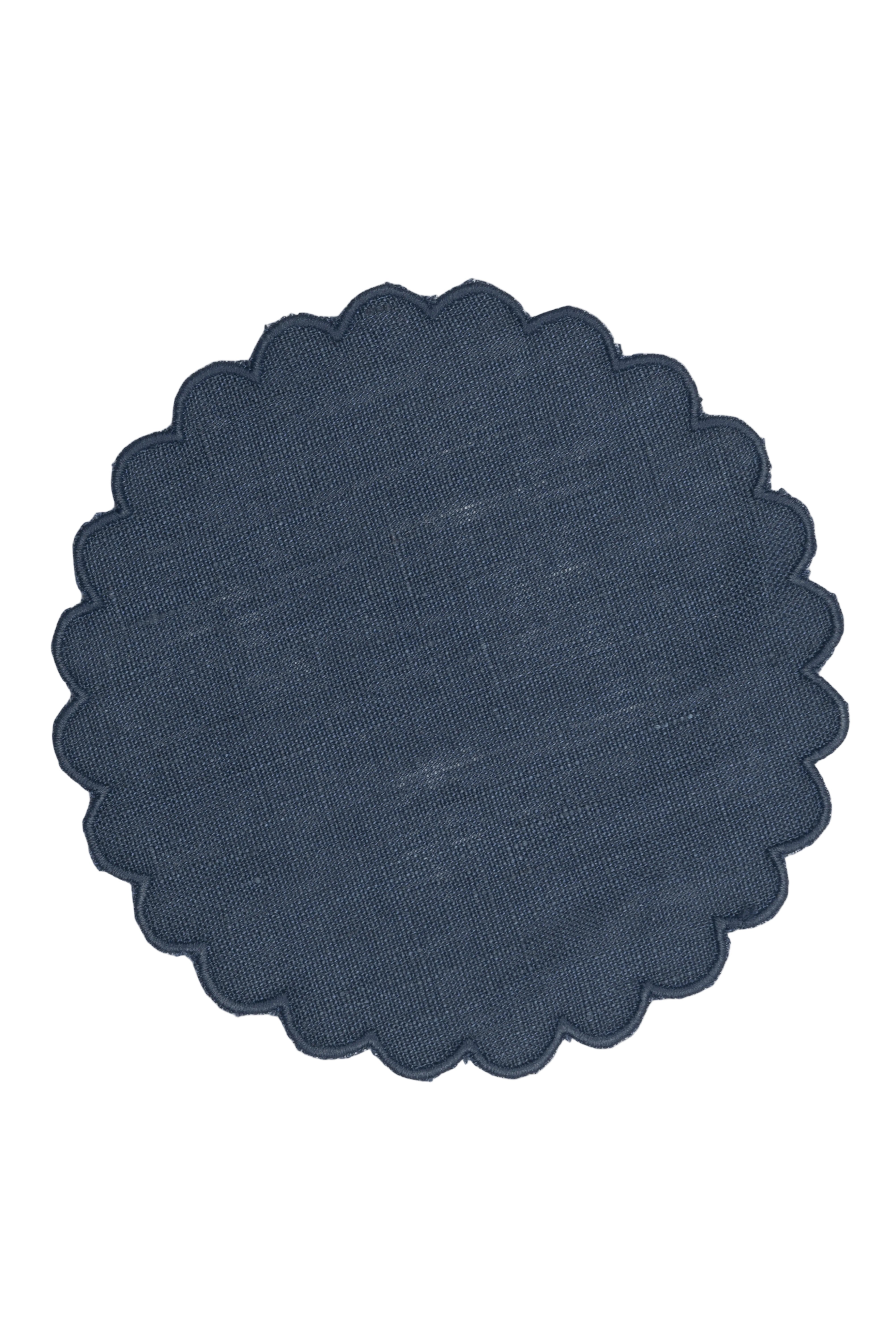Zurbano Linen Coasters in Navy, Set of 6