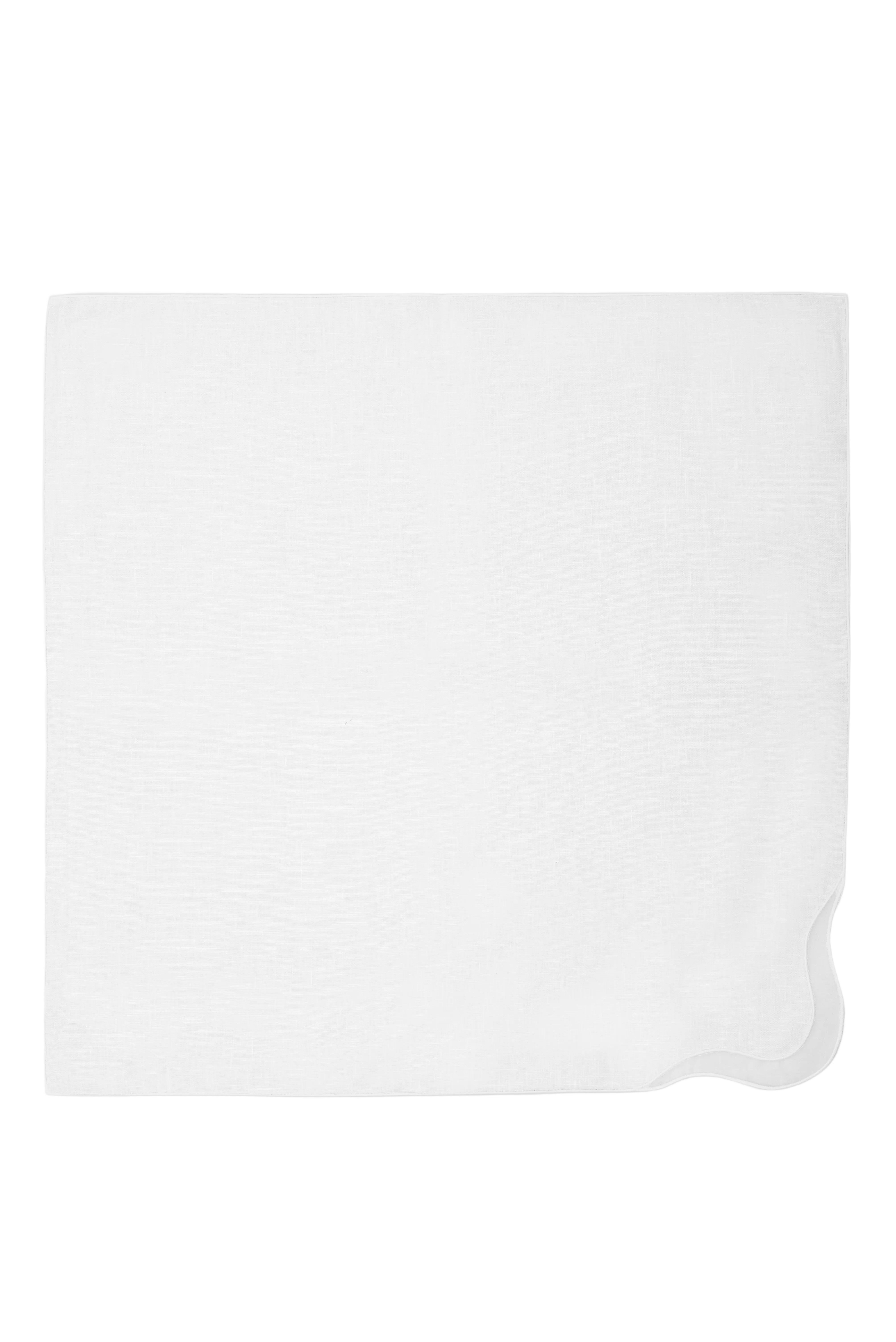Zurbano Linen Dinner Napkin with Organdy Appliqué in White