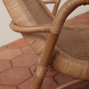 bodega wicker lounge chair in natural detail