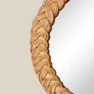 braided rattan frame of mirror