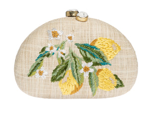Berna Clutch in Natural/Yellow