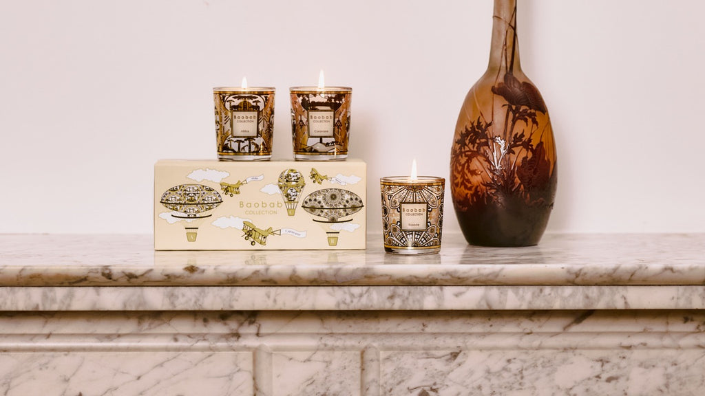 Trio Travel Candle Set in Afrika, Caravane &amp; Rosace