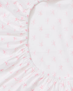 Luxe Premium Percale Crib Sheet in Blushing Bows