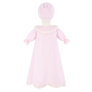 Baby Gown With Bonnet in Pink