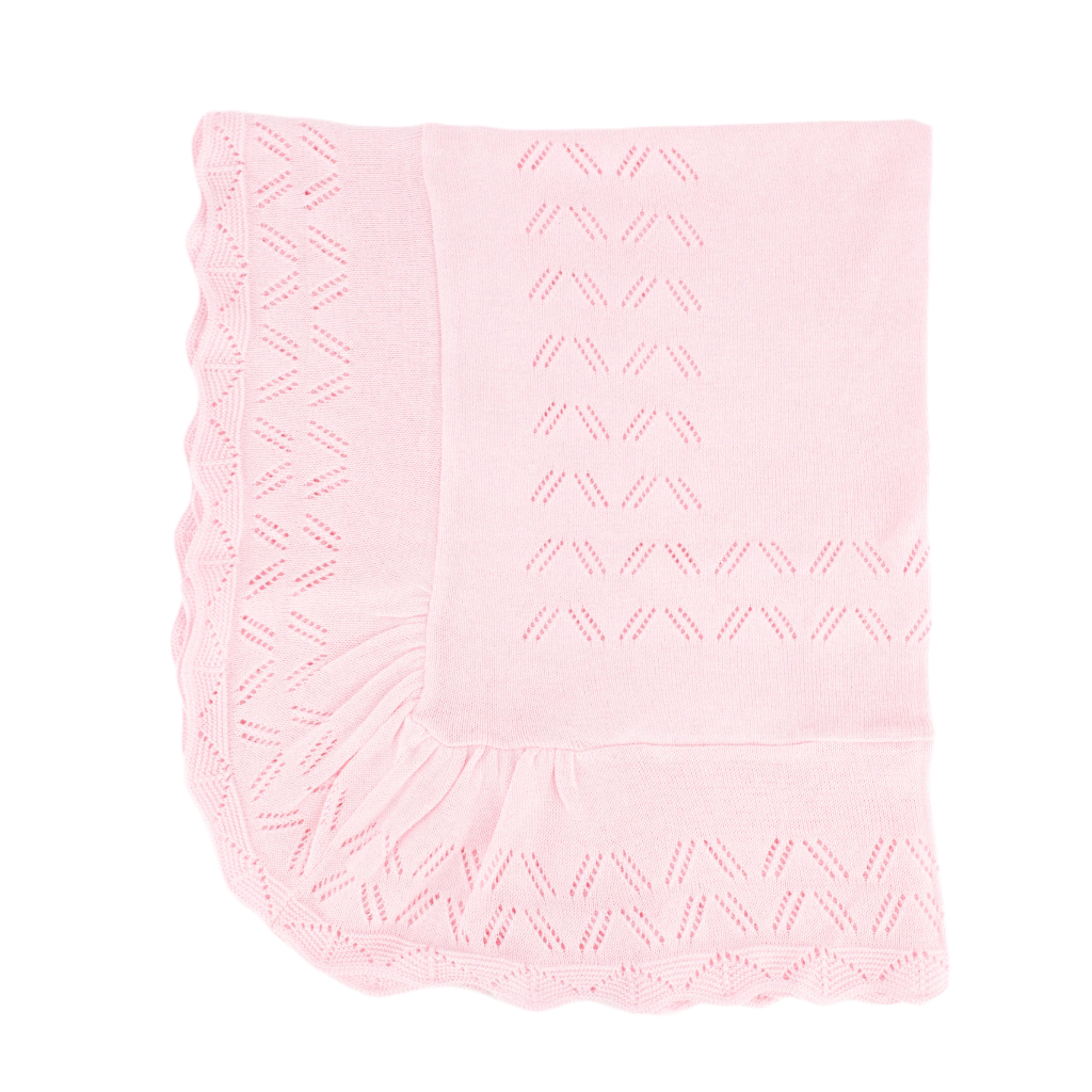 Knit Baby Blanket in Pink