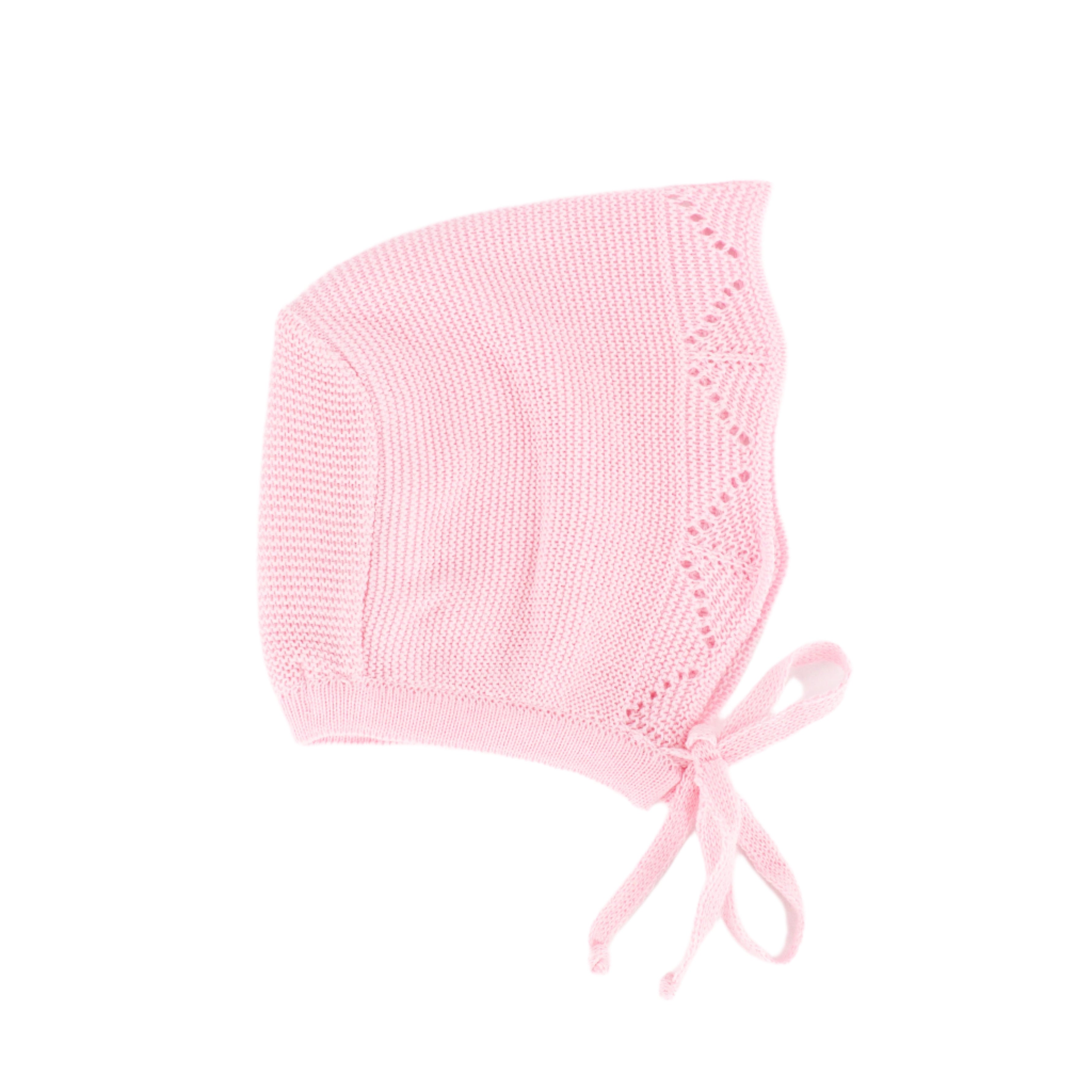 Knit Baby Bonnet in Pink