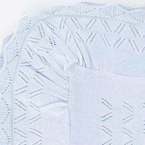 Knit Baby Blanket in Light Blue