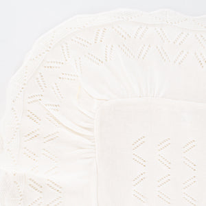 Knit Baby Blanket in Ivory