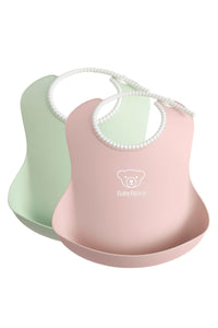 Baby Bib in Powder Green & Powder Pink, Set of 2
