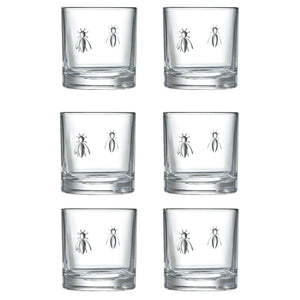 Bee Whiskey Glasses, Set of 6
