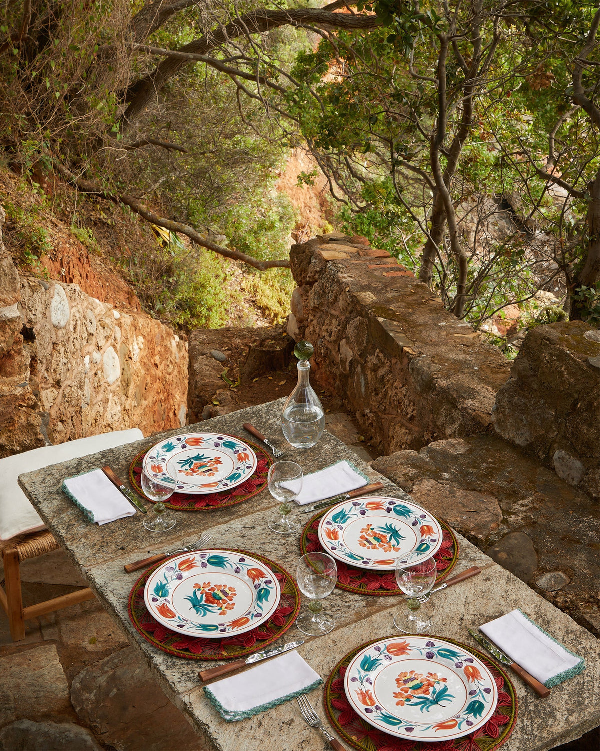 Louloudi Woven Placemat, Burgundy