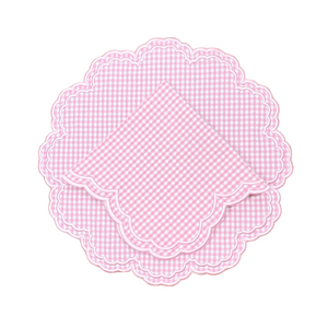 Bettina-Gingham Placemat in Pink, Set of 4