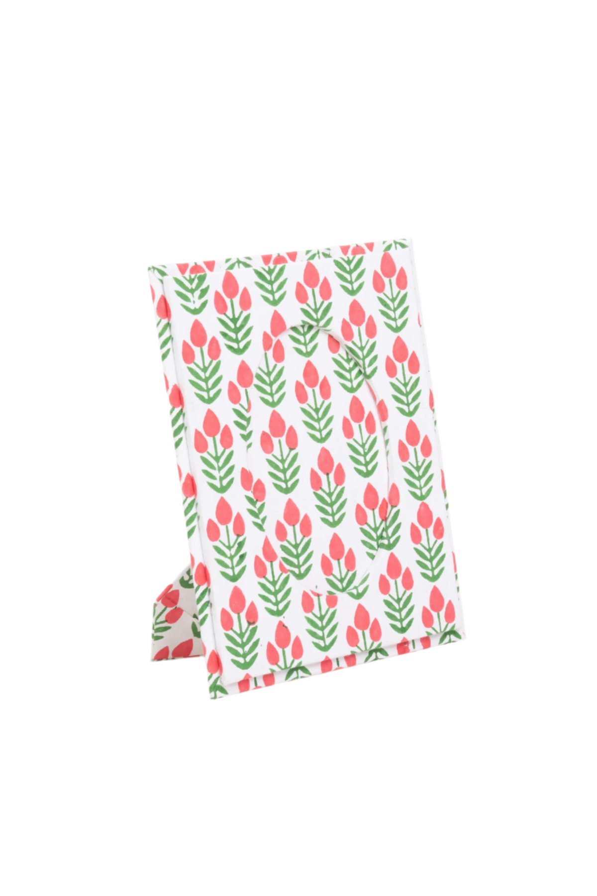 Blockprint Picture Frame in Red Poppy