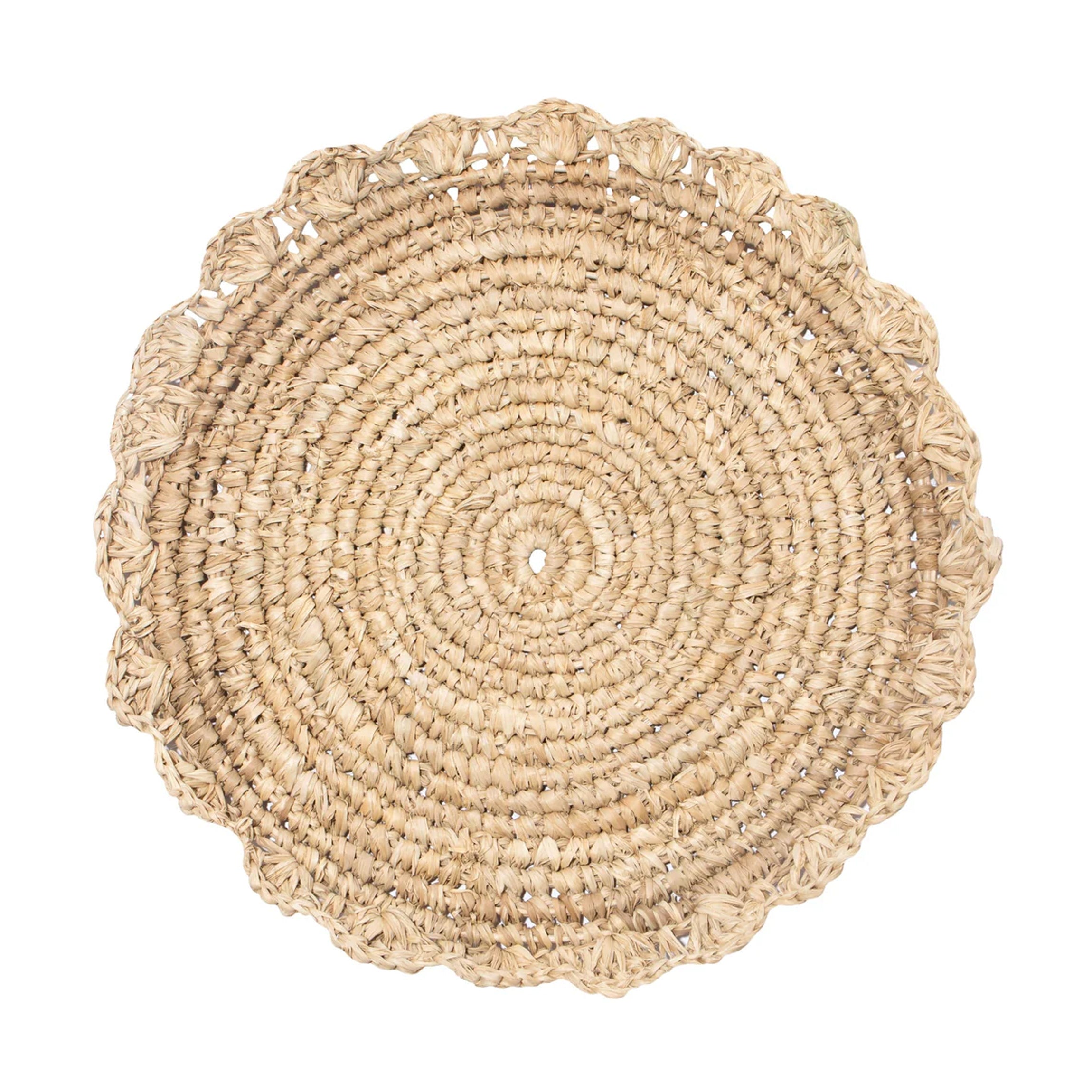 Blossom Natural Round Placemat Flower, Set of 4