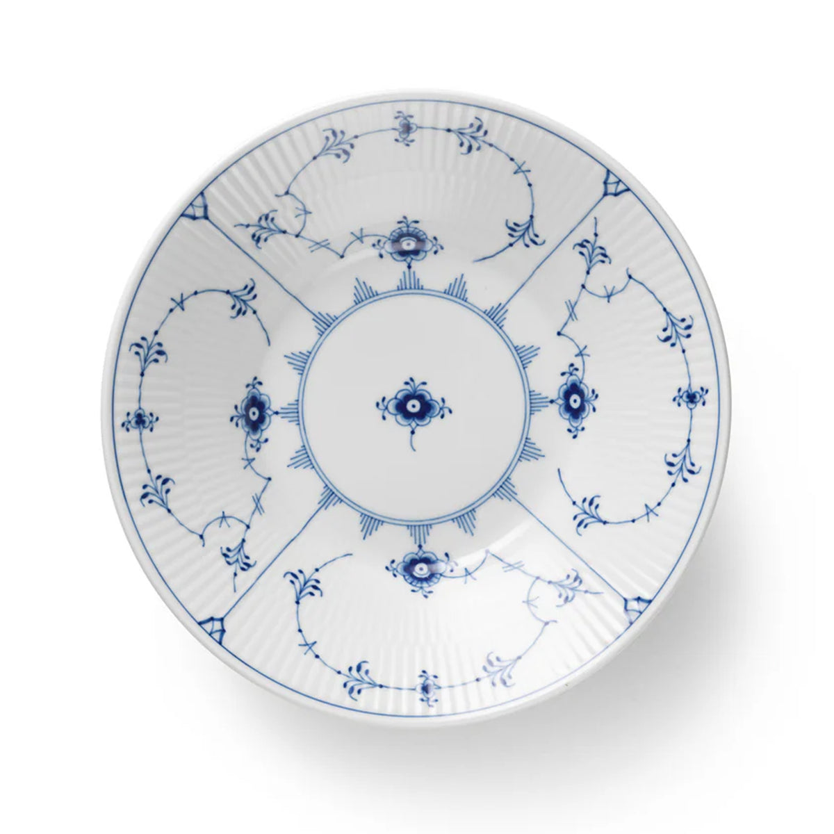 Blue Fluted Plain Plate Deep