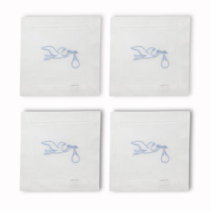 Stork Cocktail Napkins, Set of 4 Chefanie Blue 