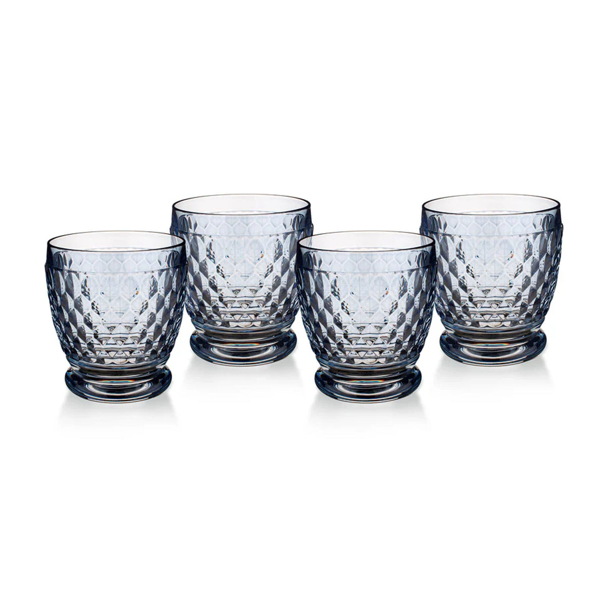 Boston Colored DOF / Tumbler in Blue, Set of 4