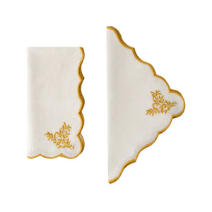 Botanica Embroidered Napkin in Yellow