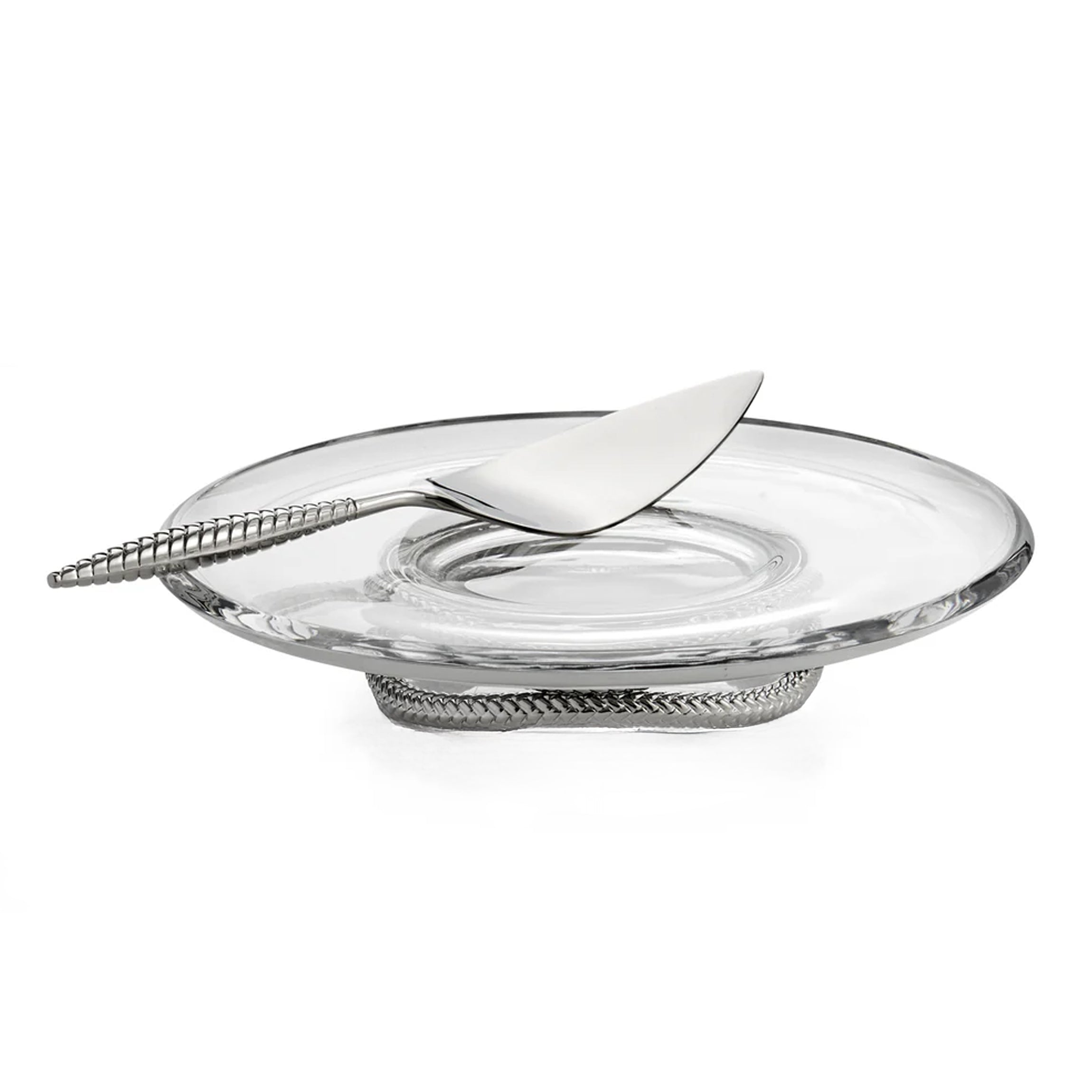 Braid Pedestal Cake Plate with Cake Server