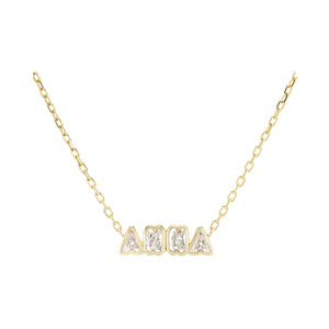 Bubble Bezel Diamond Name Necklace