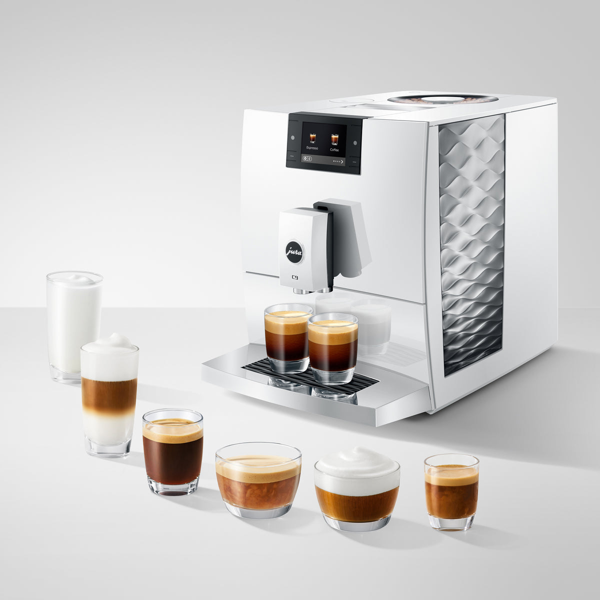 C9 Fully Automatic Coffee Machine in Piano White
