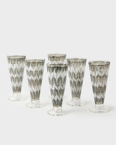 D’Ascoli Donatello Flute Glasses in Walnut, Set of 6