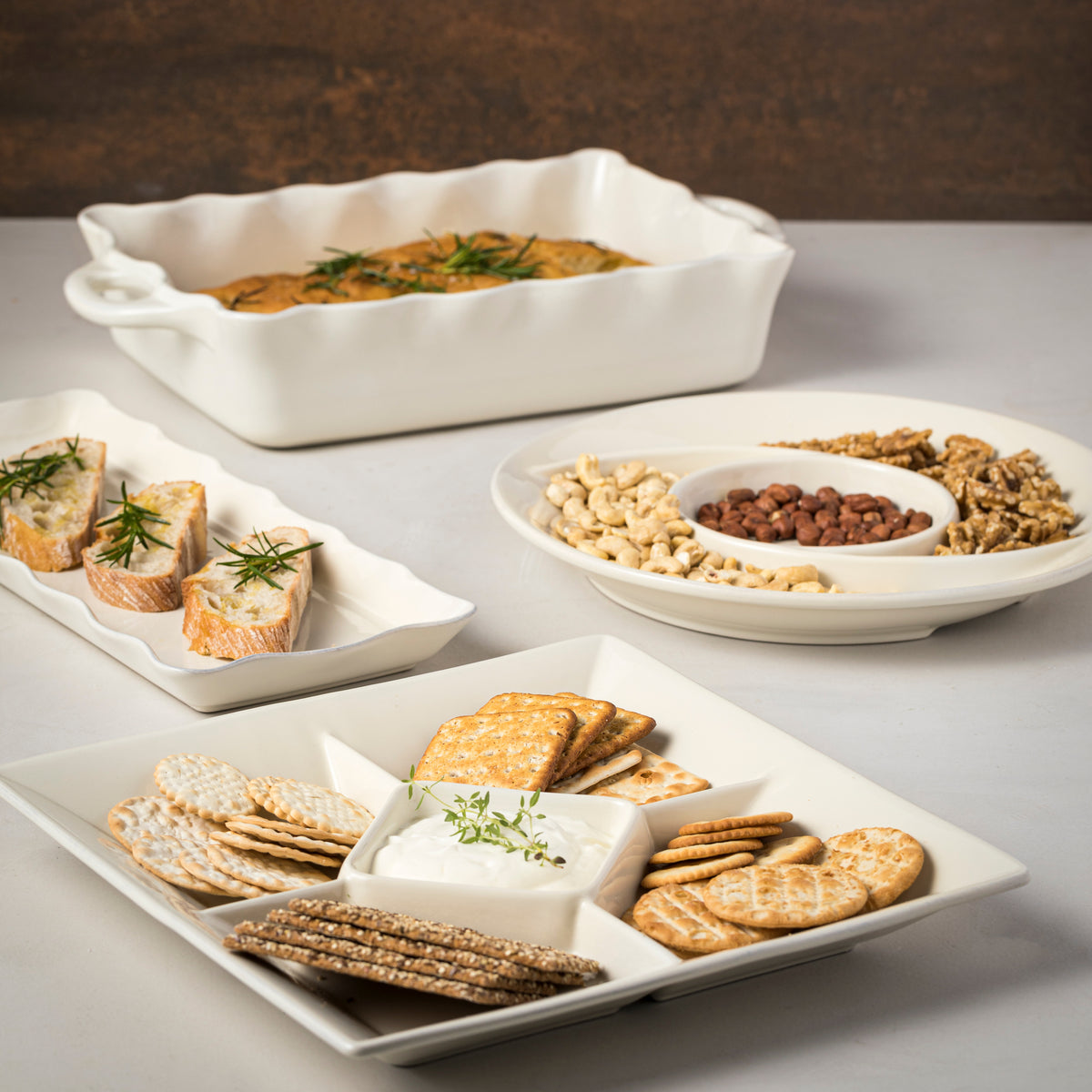 Costa Nova Cook & Host Collection Chip & Dip in White