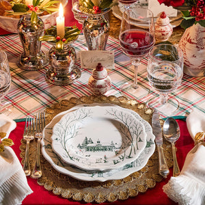 Country Estate Winter Frolic Place Setting in Evergreen, Set of 16