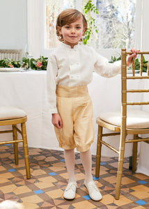 Boy's white double-breasted Mandarin collar shirt (12mths-10yrs) Shirts  from Pepa London