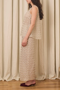 Chloe Tank in Crystal Lattice Embroidery