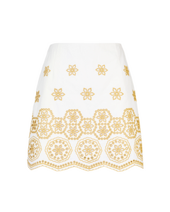 Clarisse Skirt in Ivory & Marigold