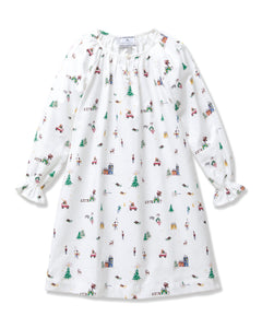 Girl’s Twill Delphine Nightgown in Holiday Town
