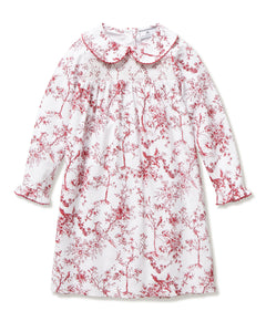 Girl’s Twill Eloise Nightgown in Red Timeless Toile
