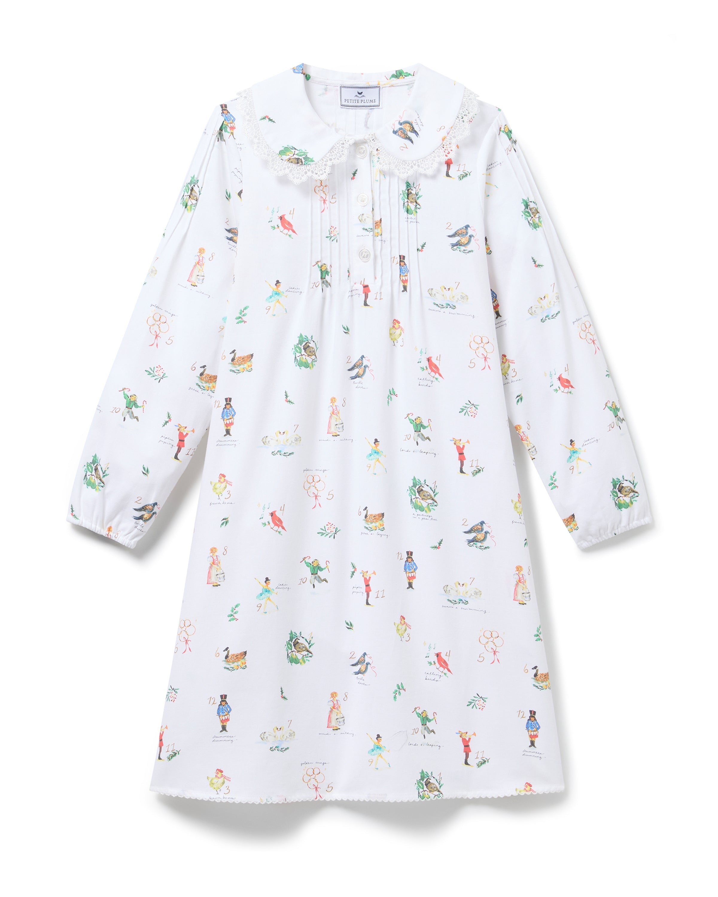 Girl’s Twill Lola Nightgown in 12 Days of Christmas