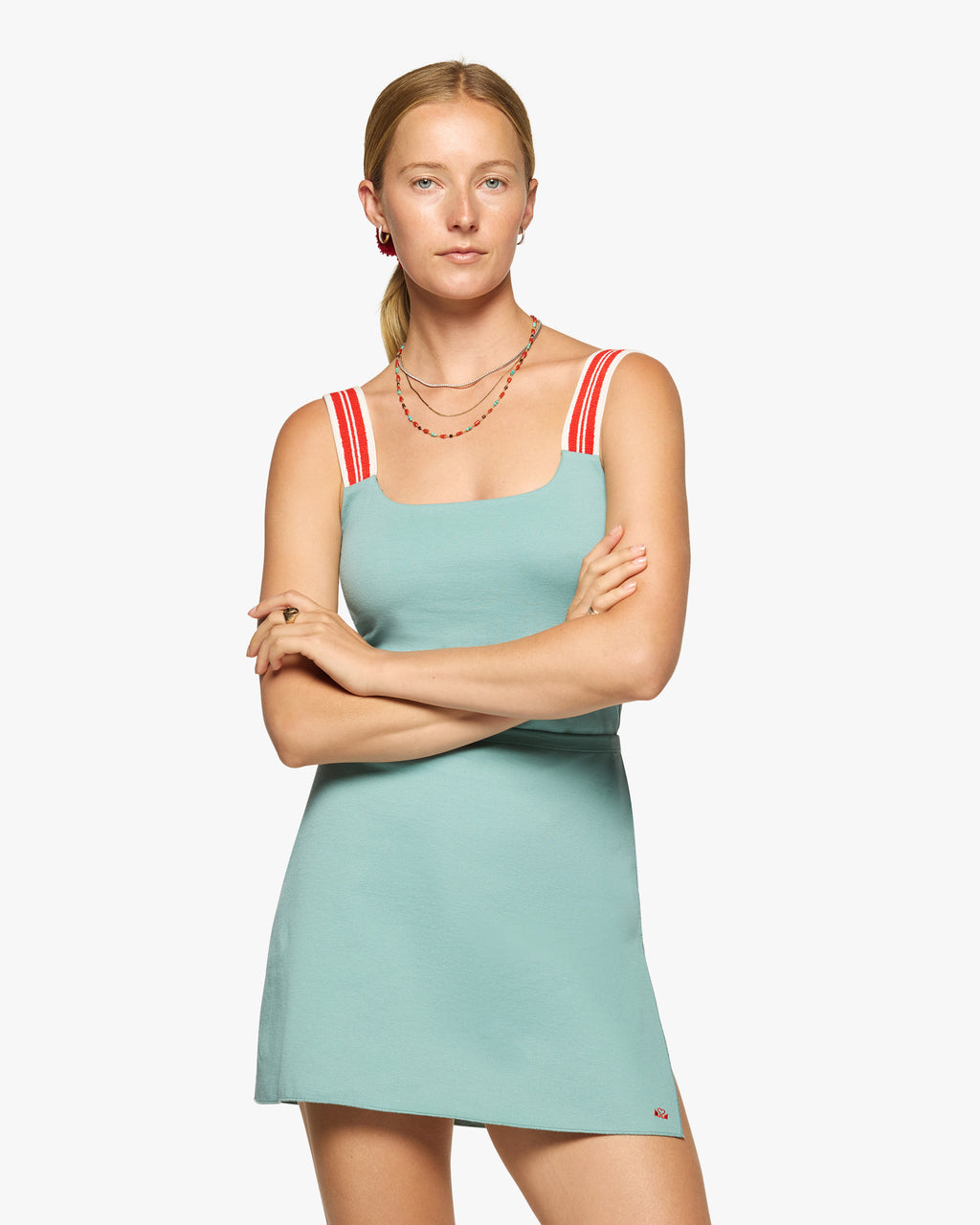 Court Stretch Dress in Blue Lagoon
