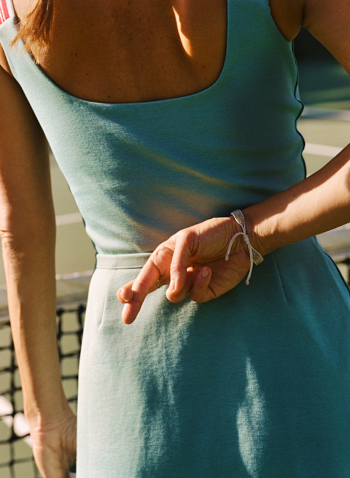 Court Stretch Dress in Blue Lagoon