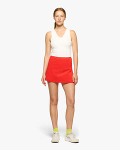 Court Stretch Slip Skirt in Spence Red