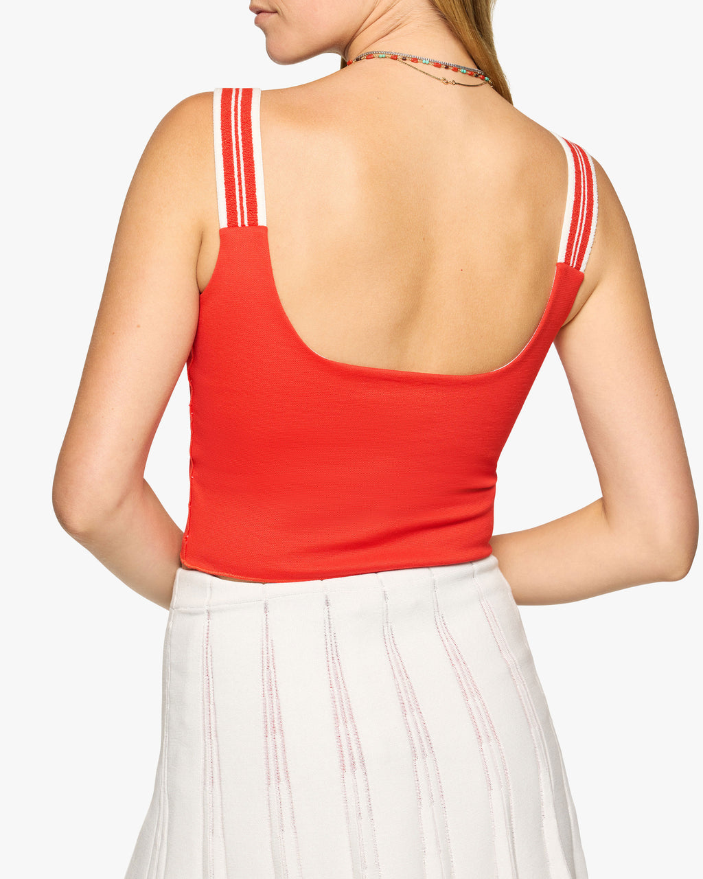 Court Stretch Tank in Spence Red