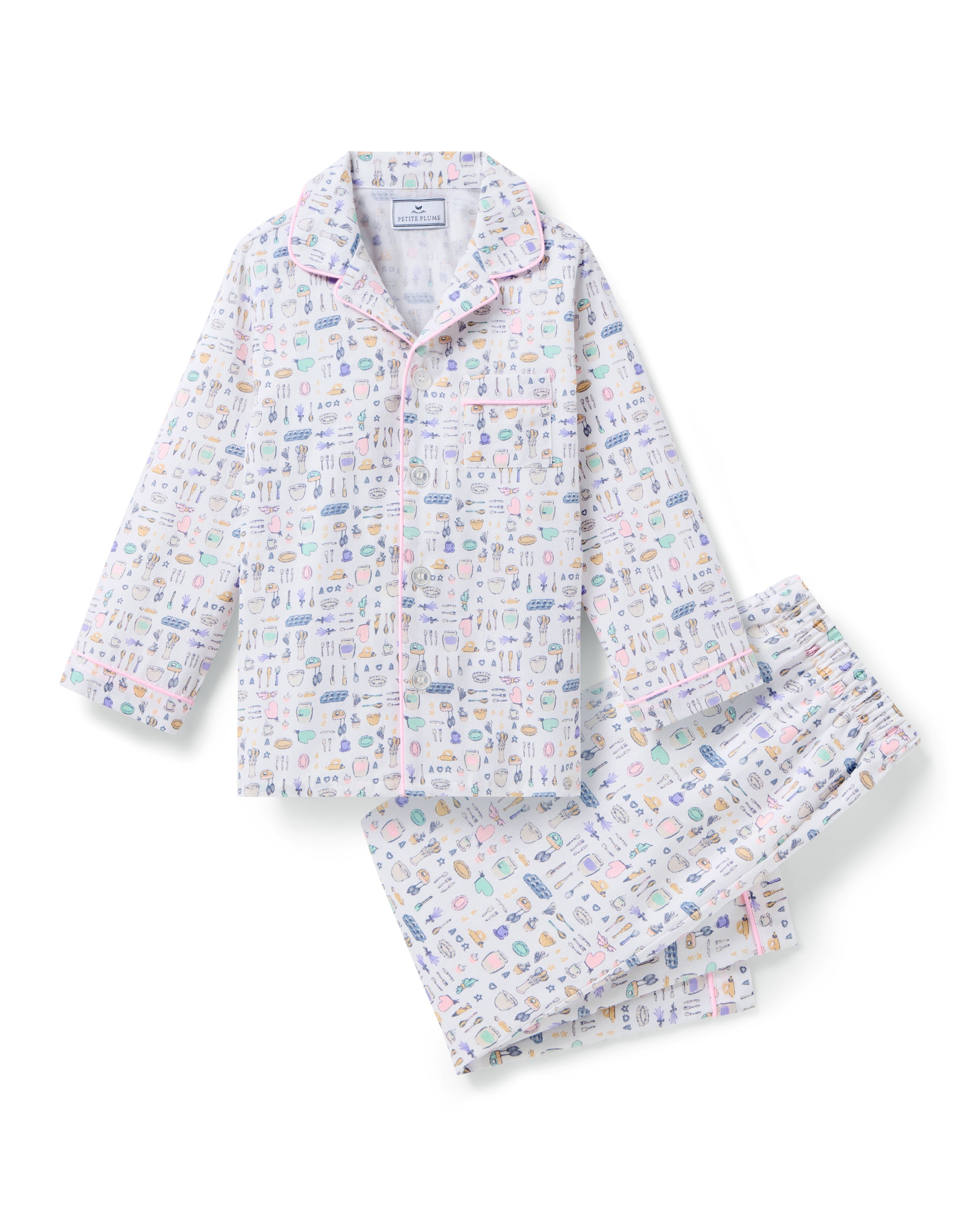 Kid’s Twill Pajama Set in Baking Spirits Bright